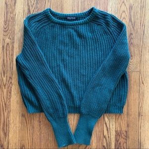 American Apparel Cropped Green Fisherman’s Sweater
